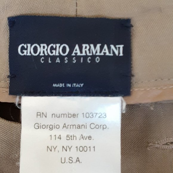 GIORGIO ARMANI KAIKI TAUPE MAN TAILORED PANTS WOMAN'S 29" WAIST SILK - Picture 4 of 6